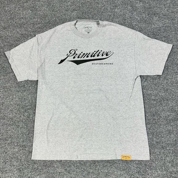 Primitive Skateboarding Mens XL Shirt Gray Short Sleeve Logo - Picture 1 of 6